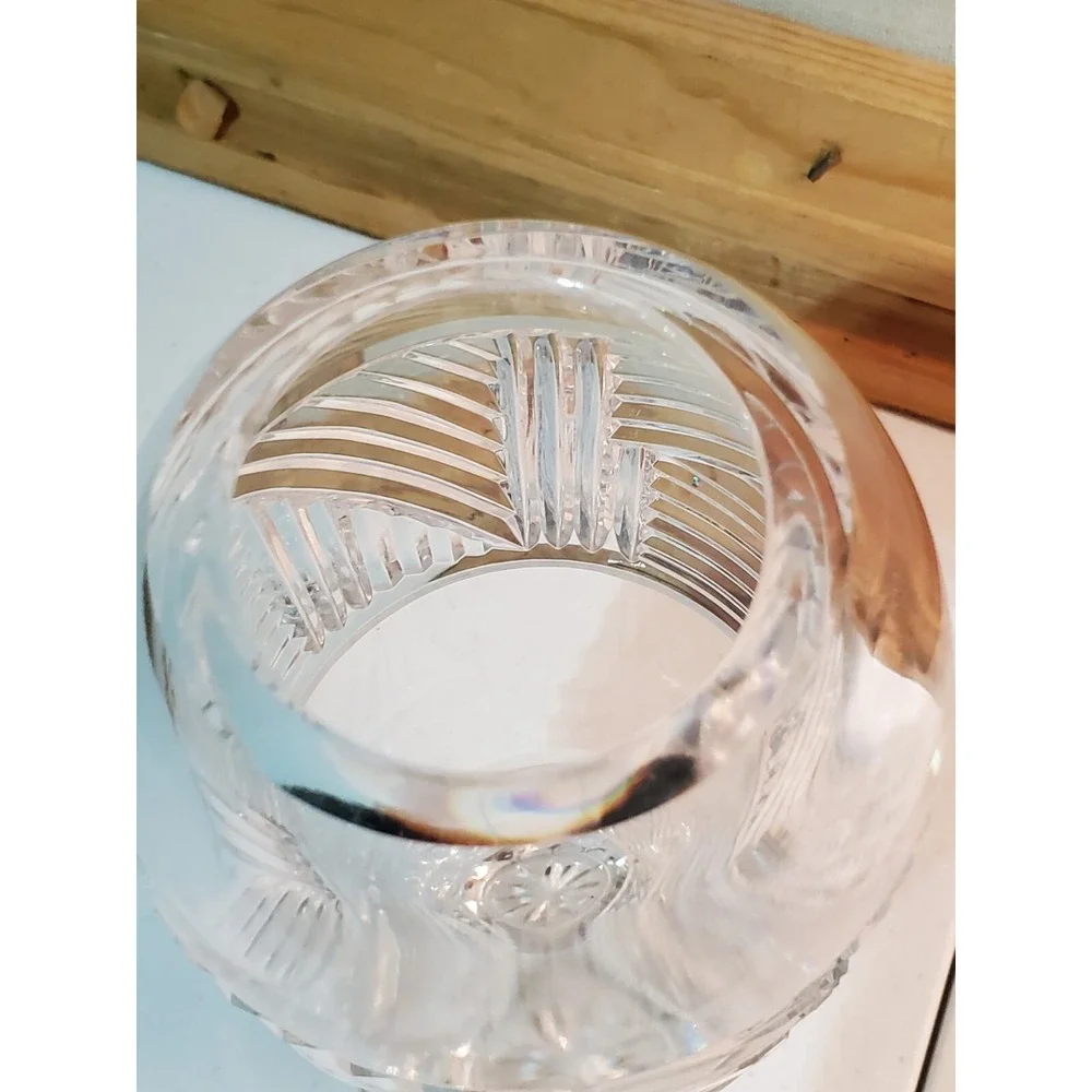 Vase By Villeroy & Boch Lead Crystal Cut Glass Geometric Pattern Heavy 9